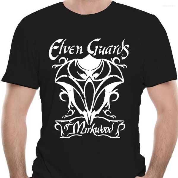 Camisetas masculinas Moda Men camisa LOTR ELVENNES Guardas de Mirkwood Black Cotton Summer Personalidade