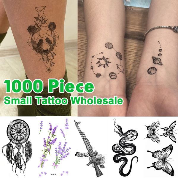 Tatuaggi Temporanei 1000 Pezzi 1536 Stili Disegni All'ingrosso Piccolo Mezzo Braccio Spalle Autoadesivo Del Tatuaggio Gamba Vita Tatoo Body Art 230503