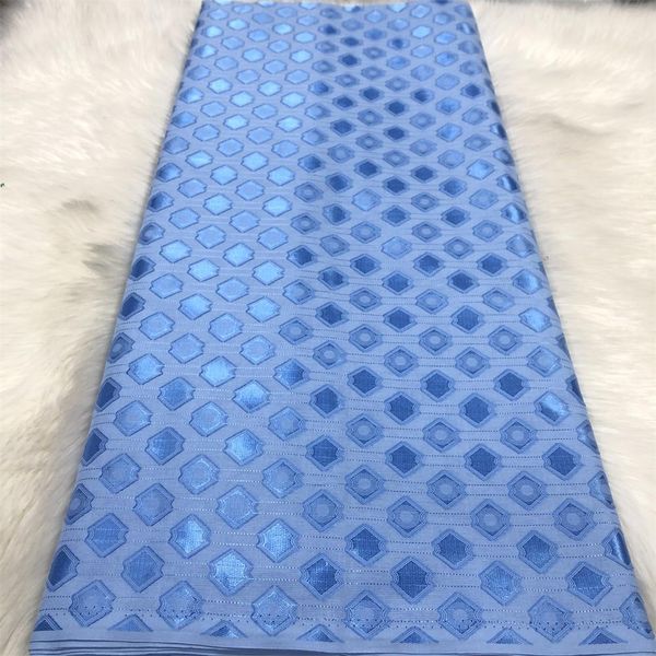 Tessuto 5 Yards Blu Atiku Materiale 100% cotone Tessuto africano Atiku Tessuto di buona qualità Morbido voile svizzero di cotone per uomo e donna