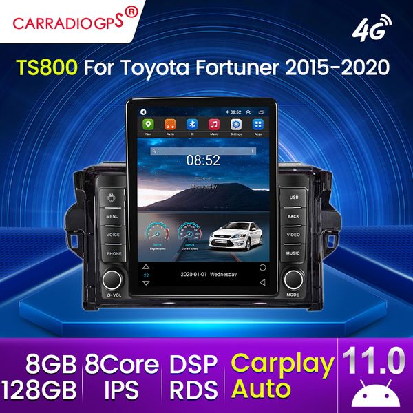 9,5 Zoll Tesla Vertical Screen 128G Auto DVD Multimedia Video Player für Toyota Fortuner 2 2015-2020 Android 11 GPS Navi Radio