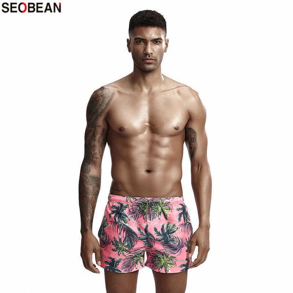 Herren Shorts SEOBEAN Sommer Herren Strand Sportbekleidung Kokosnussbaum Druck Freizeit QuickDrying Herren Lose Surfen Strand Shorts Z0504