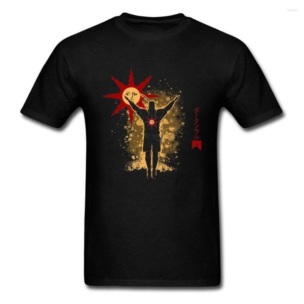 T-shirt da uomo 2023 T-shirt da uomo in cotone Praise The Sun Tee Male Dark Souls 3 Tshirt Gamer Idea Gift Tops Nero Streetwear Oversize