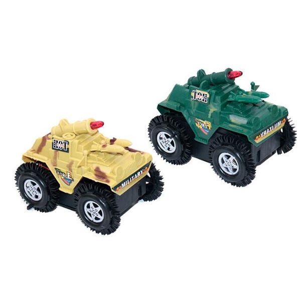 11 * 8 * 8CM Elektrischer Allrad-Spielzeugpanzerwagen Tarnung Grün Gelb Leopard Tanks System Kinderspielzeug Als tolle Geburtstagsgeschenke für Kinder