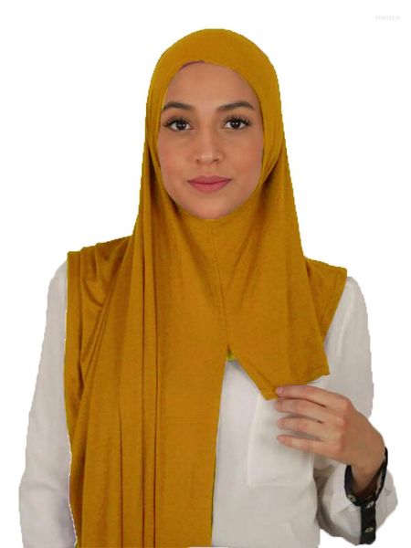 Eşarplar Kadın Jersey Hicabs uzun iyi dikiş şalları çembersiz kullanım 175 75cmscarves