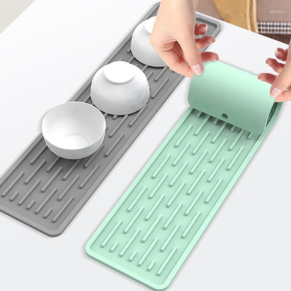 Tischsets Silikon Wasserhahn Matte Tropfschutz Pads Wasserfänger Waschbecken Abfluss Pad Wasserdichte Reinigung Wärmedämmung Küche