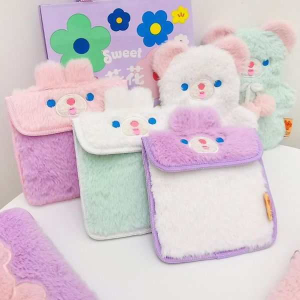 Kosmetiktaschen Fällen 2023 Frauen Kawaii Damenbinden Tasche Mädchen Mode Geldbörse Kartenhalter Protable Bär Klar Tampon Japan Lagerung Pa