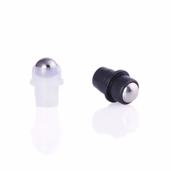 Inserções de plugue de bola de bola a aço de rolo de aço essencial de 18 mm para garrafas de óleo essencial de 10 e 15 ml. Tops de rolos à prova de vazamento com lid portátil portátil