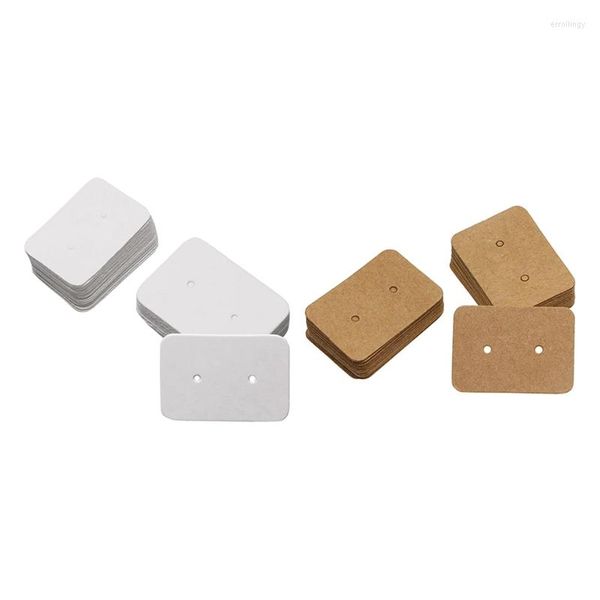 Sacchetti per gioielli 100 PCS Piccoli orecchini a bottone in carta kraft bianca Carte display per orecchini Etichetta prezzo Porta etichetta Bronzo bianco