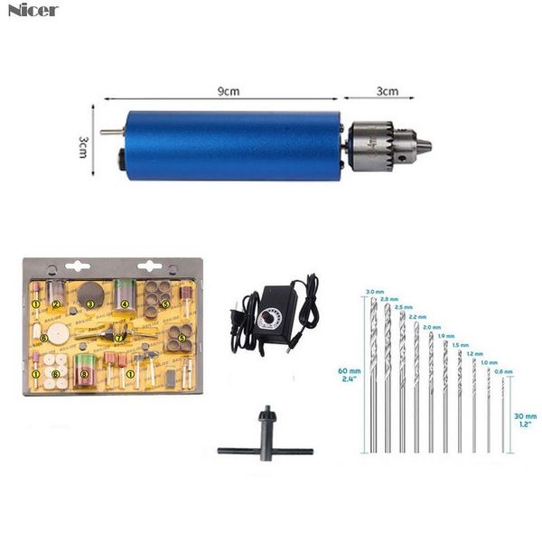 Boormachine Trapano a mano elettrico regolabile portatile DC3V12V Motore PCB Presse Foratura Compact Set 0.34mm JT0 Mandrini Strumenti per la lavorazione del legno fai da te