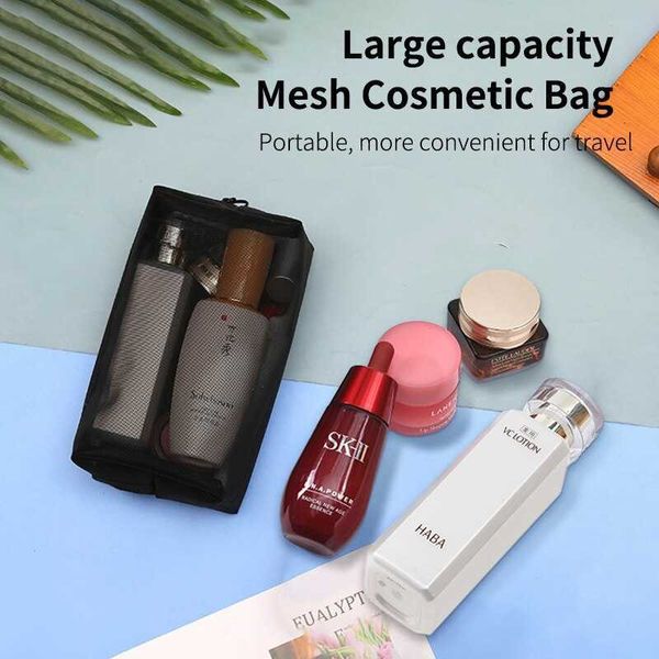 Kosmetiktaschen Cases Transparent Mesh Gaze Make-up Tasche Nylon Mesh Kosmetik Aufbewahrungstasche Haushalt Geschäftsreisen Kulturbeutel Set Bag Z0504