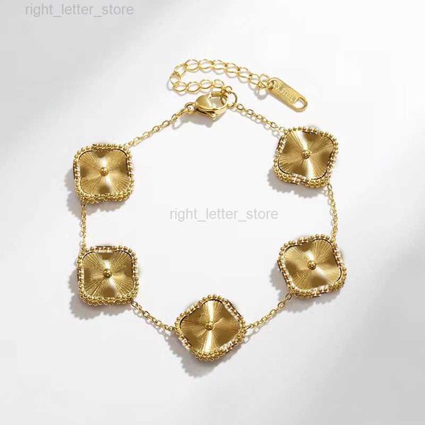 Charm Bracelets Classic Fashion Charm Bracelets Ketten Ohrringe Four Leaf Blumen Designer Schmuck 18K Gold Armband für Frauen elegantes Jubiläumsgeschenk