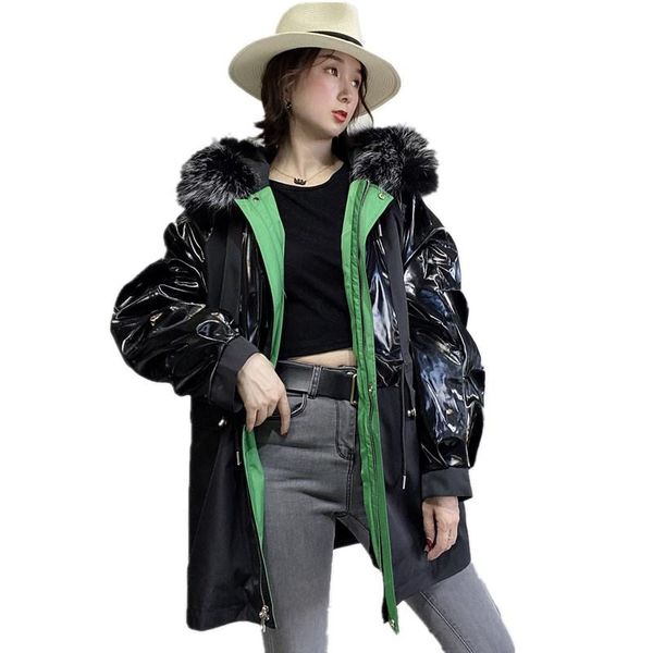 Moda de moda feminina FAUX LOW REX LING RACCOON CLARE JAPET INFATABILIÁRIO 2023 estilo de inverno para superar grosso