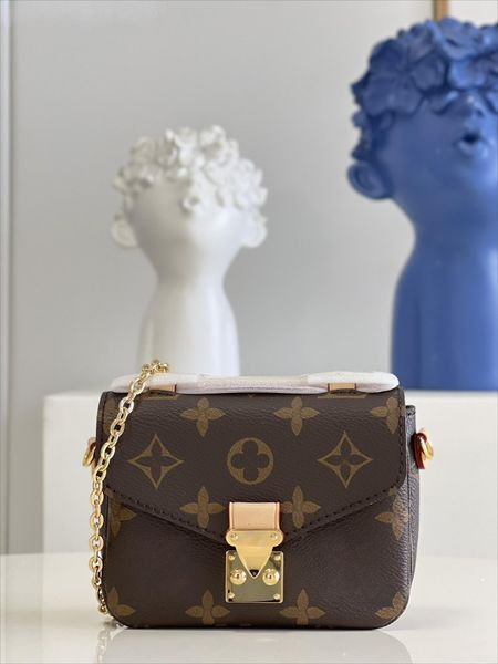 10A Высококачественная сумка через плечо с цепочкой Micro Metis, дизайнерская женская мини-сумка, сумка-мессенджер с культовой застежкой и клапаном, кошелек