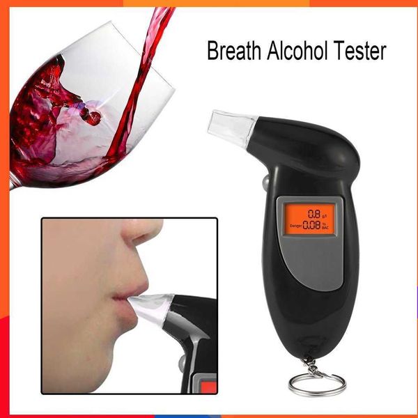 Display LCD Digital Alcohol Tester Avviso di polizia professionale Breath Alcohol Tester Dispositivo Etilometro Analizzatore Rilevatore Test DF