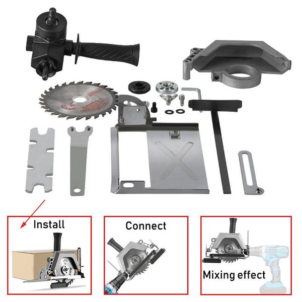 Gereedschap portátil máquina de corte conversor de broca elétrica em serra circular elétrica 100mm/110mm lâmina de serra adaptador de ferramentas elétricas