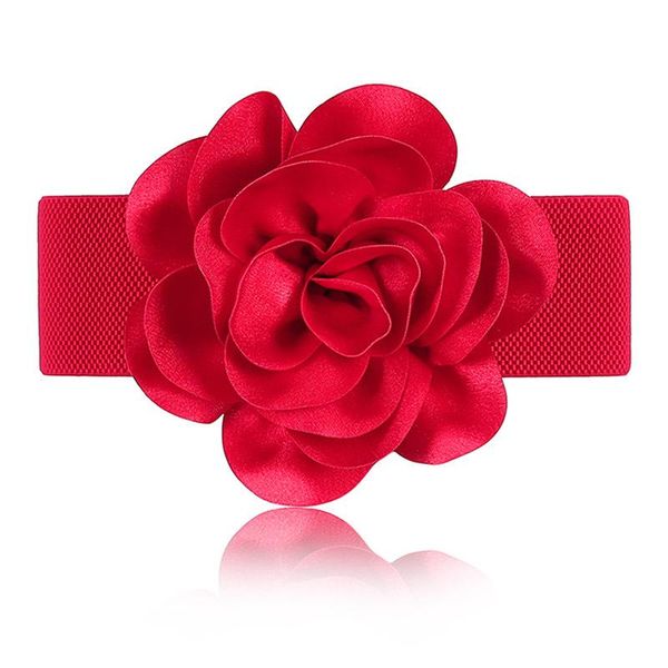 Celra Luxurro Big Ribbon Bow Flor largo cinturão para mulheres menina fêmea doce e elástica de decoração de cós de altas cós de decoração