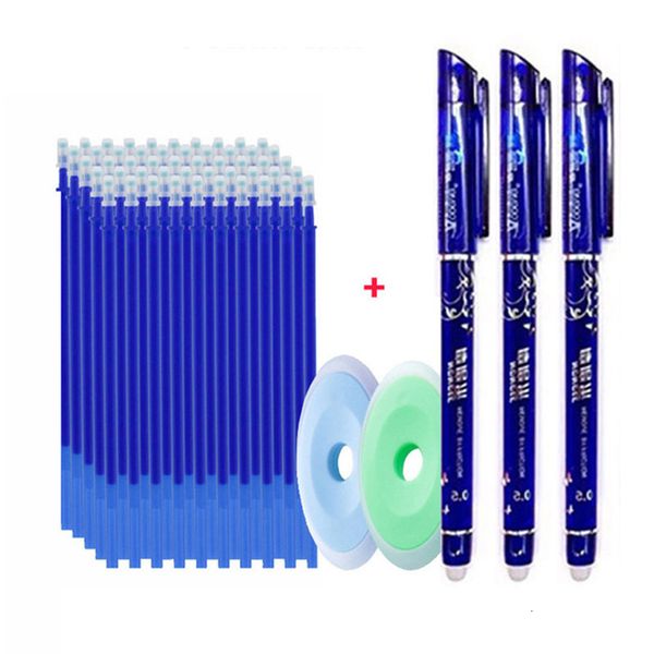 Canetas de esfero de 55pcsset reabastecer tinta colorida hastes de 05 mm de gel de gel com gels de escritório de escritório escrita de escritório escrita 230503