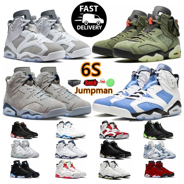 Sapatos de basquete Jumpman 6 6s Toro Universidade Azul Vermelho Oreo Georgetown Midnight Navy Cactus Jack Preto Infravermelho Mens Treinadores Esportes Ao Ar Livre Sapatilhas Tamanho 36-47