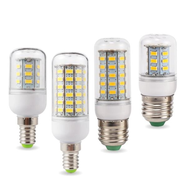 5pcs E27 E14 LED lampadine a mais 24 36 48 56 69 72 LED SMD 5730 220V Lampada LED Lampadario Candela LED Bombilla
