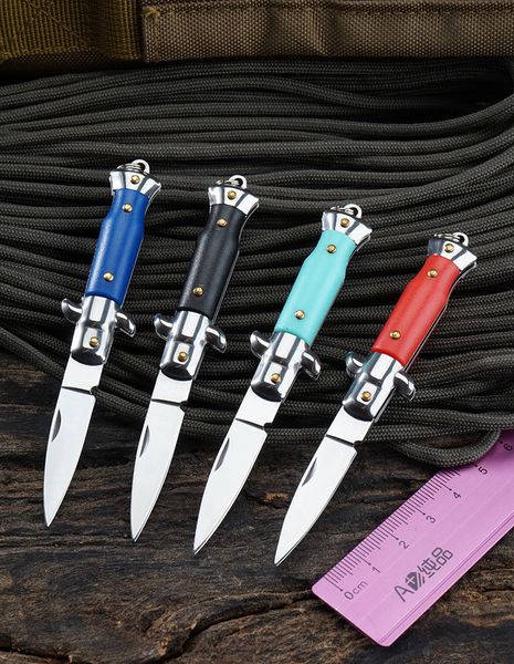 Faca dobrável automática Camping Outdoor EDC Pocket Knives Mini Kichain Máfia italiana 4 Cor