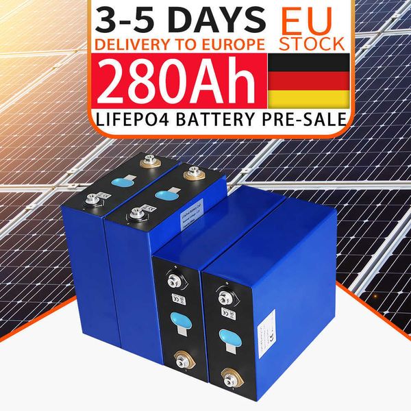 Lifepo4 280Ah 4PCS 3.2V Nuovo grado A 280AH Batteria al litio ferro fosfato Batteria EV RV fai-da-te e sistema di accumulo di energia solare