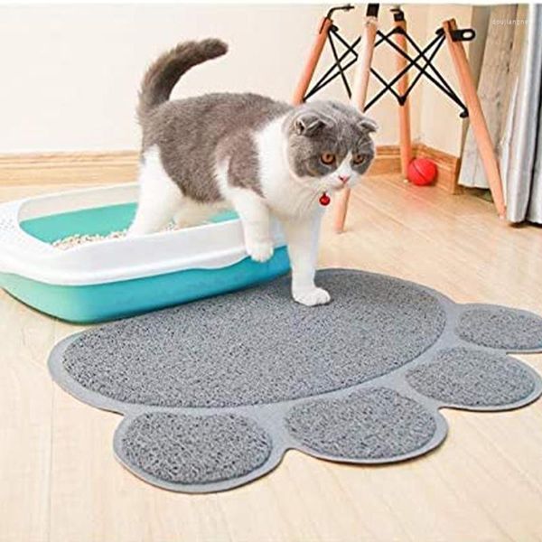 Letti per gatti Tovagliette impermeabili per lettiera in PVC Tappetino per pavimento a forma di carino Pieghevole Tappetino per lavaggio facile senza cuciture Cucciolate Accessori per animali domestici antiscivolo