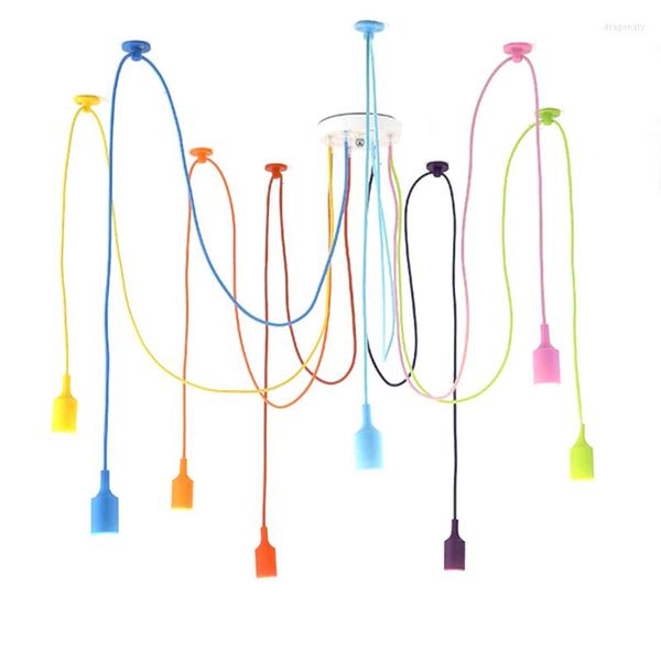 Portalampada 6 pz/lotto Colorato Silicone Rosone Ganci Per Apparecchio di Illuminazione A Sospensione FAI DA TE Baldacchino Piastra Spider Lampadario