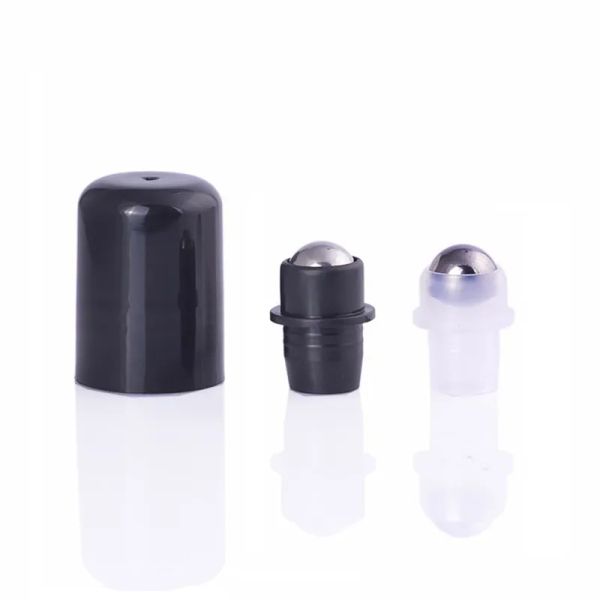 Inserti per tappi a sfera in acciaio con rullo per oli essenziali alla moda da 18 mm per bottiglie di olio essenziale da 10 e 15 ml. Top a rullo a prova di perdite con coperchio portatile