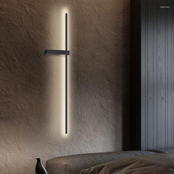 Wandlampen Minimalistisches Kunstdesign Längere LED-Leuchten Schlafzimmer Dekorieren Wandleuchte Wohnzimmer Hintergrund El Treppe Flur Lampenfassungen