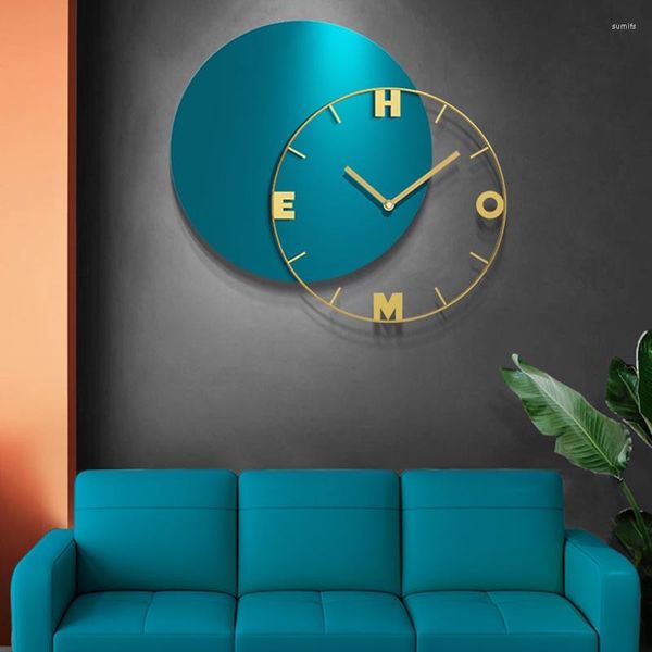 Relógios de parede Modern Luxury Watch Room Living Quartz Nórdico Quarto pendurado Relógio Metal Metal Creative Art Design Horloge Interior Decor