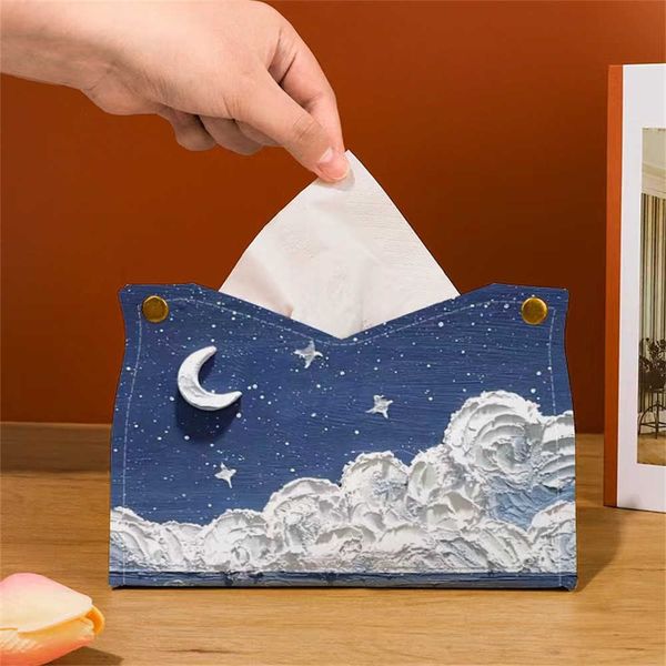 Tissue-Boxen Servietten Leichte Luxus-Tissue-Aufbewahrungsbox Kreative Tissue-Box-Box Container Wohnzimmer Küche Couchtisch Desktop-Tissue-Box-Halter Z0505