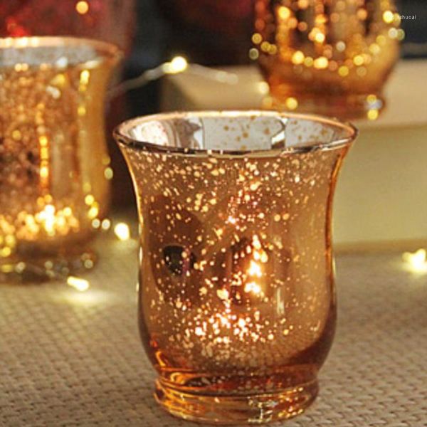 Titulares de vela Candl Gold Nordic Candles Table Wed Decores de Natal Candelos europeus Vaseslantern Crystal Room Vasess Vases