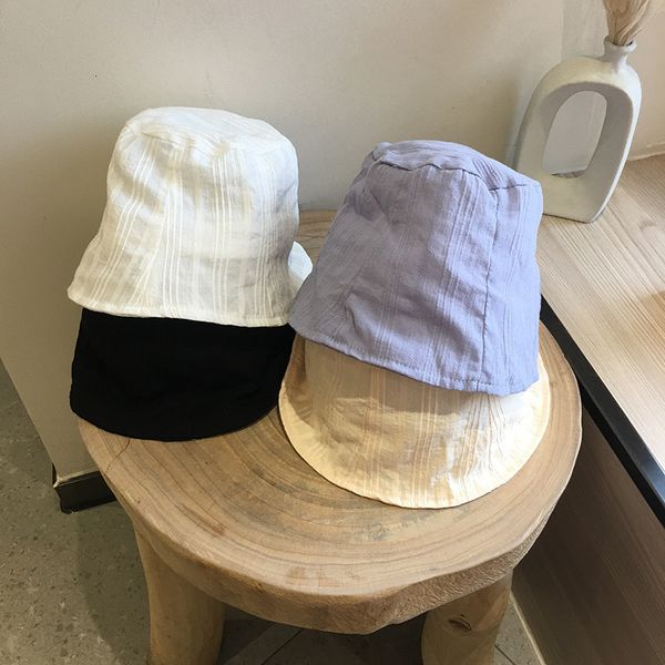 Wide Brim Hats Bucket W119 Thin Section LadyColored Basin Female Korean Version Casual Wild Soft Girl Student Outdoor Fisherman 230504