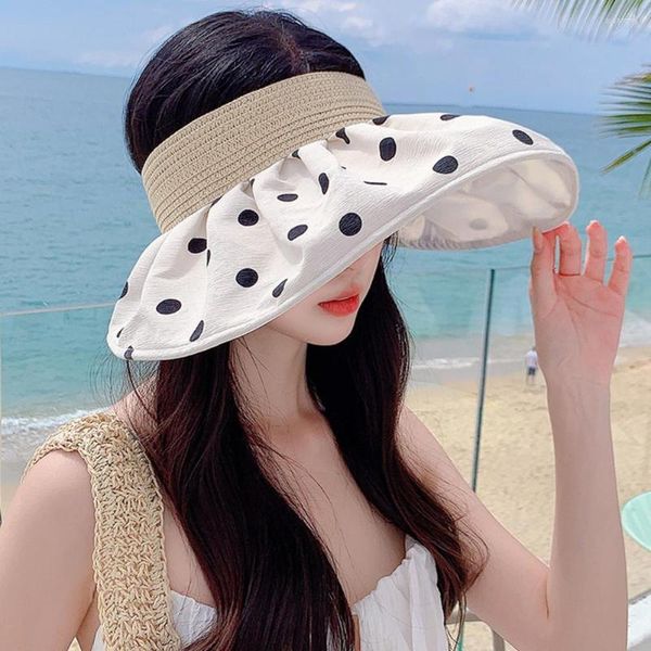 Chapéus largos de chapéu de verão impressão de impressão solar respirável