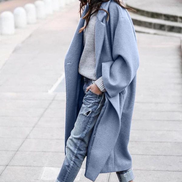 Frauen Wolle Frau Langer Mantel Mode Koreanisch Adrette Retro Vielseitige Windjacke Lässige Warme Wolle Oversize 2023 Herbst Frauen