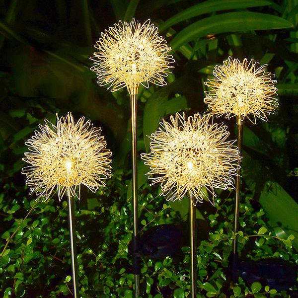 Löwenzahn-Rasenlampe, Solar-Gartenleuchten, wasserdichte LED-Landschaftsleuchten für den Außenbereich, warmweiße Blumenleuchten für Hof, Weg, Blumenbeet, Terrasse, Dekoration, Camping