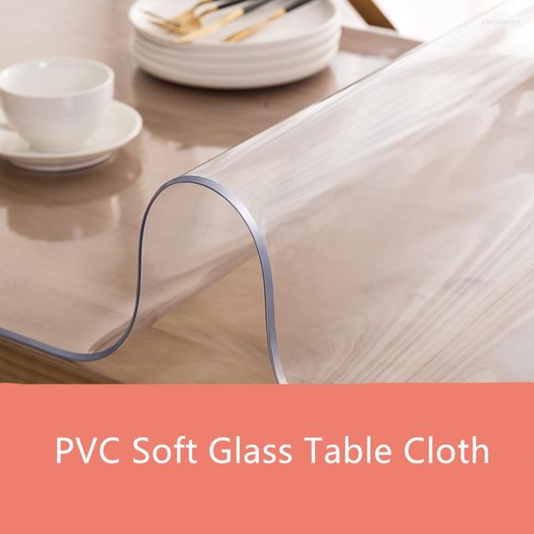 Tischdecke PVC Weichglas Tischdecke Transparente Abdeckungen 1,5 mm/2,0 mm/3,0 mm Dicke Pads Matten Kristallplatte Tischset Almofadas