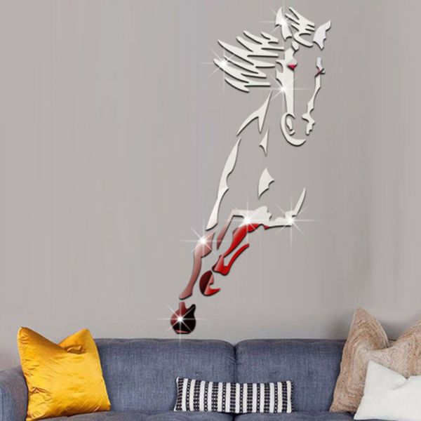 Sfondi di grandi dimensioni Cavallo Acrilico Decorativo Adesivo da parete 3D Arte fai da te TV Sfondo Poster da parete Decorazioni per la casa Camera da letto Soggiorno Adesivo 230505