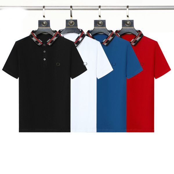 camicie da uomo a manica corta etichetta ricami a colori multipli homms classici business casual top top cotone polo traspirante
