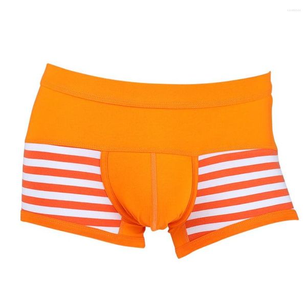 Unterhose Gestreifter Druck Männer Boxershorts Teenager Atmungsaktiv Junge Unterwäsche Jungen Sexy U Convex Cock Pouch Cotton