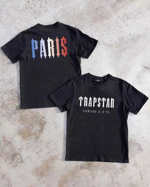 Tasarımcı Moda Giyim Tees Tshirt Trapstar Paris Baskılı Kısa Kollu Yaz Erkek T-shirt Gevşek Pamuk Alt Gömlek Satılık Trendy Harf Yuvarlak Yaka