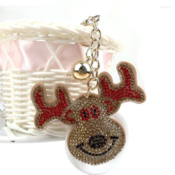 Keechhains Cine Shiny Deer Shince Tornario con paillettes alla sirena di moda Animal Elk Keyring for Women Auto Bag Gioielli a sospensione Regalo di Natale