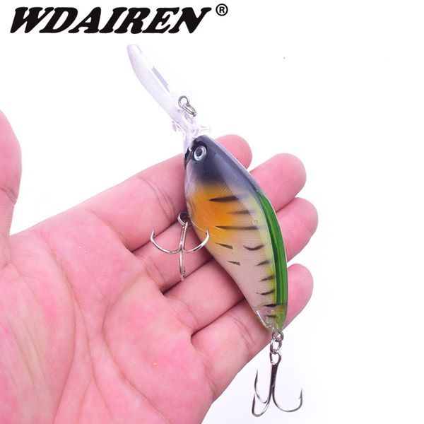 Yemler Cazlar 1 PCS Krank Balıkçılık 110mm 18g uzunluğunda Dil Minnow Derin Su Sert sallanma Yem Bas Pesca Tackle 230504 için Yapay Krankbait