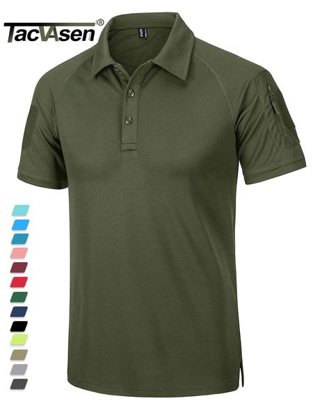 T-shirt da uomo TACVASEN T-shirt da polo militari tattiche estive T-shirt da combattimento da uomo dell'esercito T-shirt da lavoro all'aperto con tasche con cerniera Pullover 230504