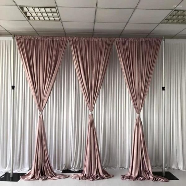 Party Dekoration 2023 Oktober Design 3m Hx 6mW Weißer Hintergrund Blush Pink Vorhang Drapieren Hochzeitshintergrund