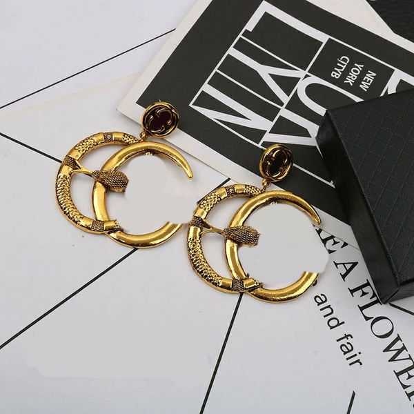 Designer di lusso Lettera di marca Oreno di stallone Elegante Donne Serpa di Serpente Lettera Earring Fare di matrimonio Accessori per le porte di alta qualità di alta qualità