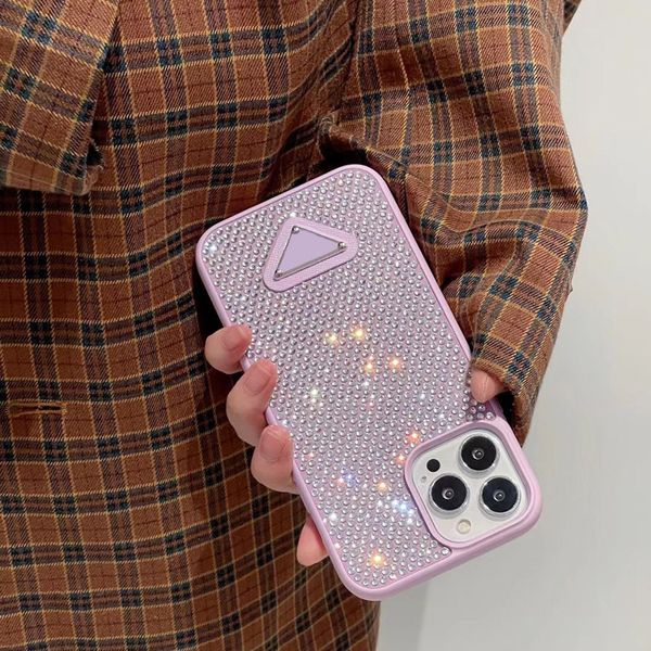 Скутконовый блок красочный бриллиантовый сотовый телефон для Mens Women Apple iPhone 14 плюс 13 12 Pro Max Designer Glitter Sparkle Mobile Bumm
