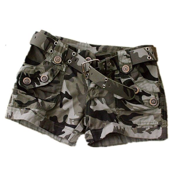 Pantaloncini da donna estivi mimetici casual militari tasca con cerniera Pantalone donna taglie forti 4XL cotone slim fit mini 230505