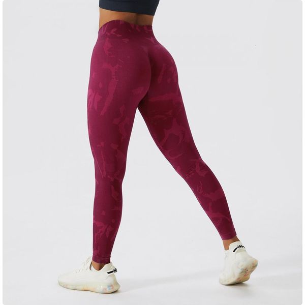 Leggings femininas camuflagem perneiras sem costura mulheres empurrar fitness leggings altas cintura de ioga elástica calças de ginástica 230505