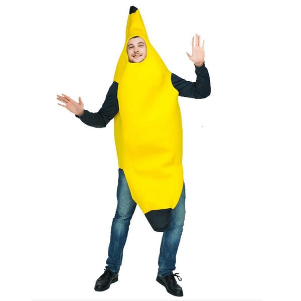 Costume a tema Adulto Unisex Divertente Costume da banana Costume giallo Novità Halloween Fruit Fancy Party Festival Dress Costume Abiti di carnevale 230504